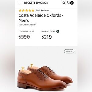 Beckett Simonon Men’s Dress Shoes Size10
Costa Adelaide Oxfords Shoes
Very Nice!